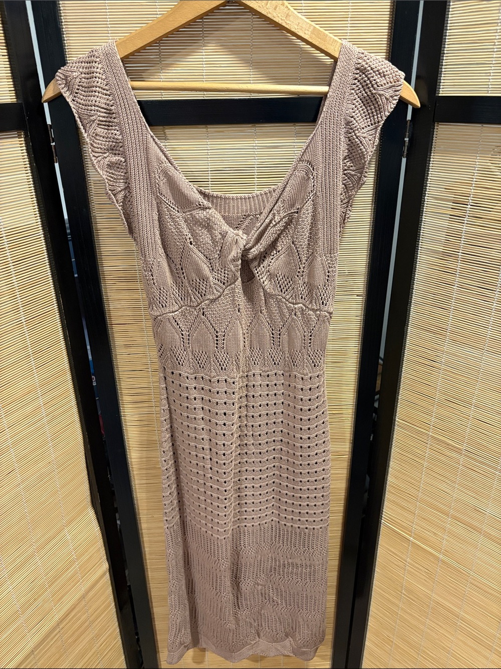 Knit Sleeveless Midi Dress in Taupe